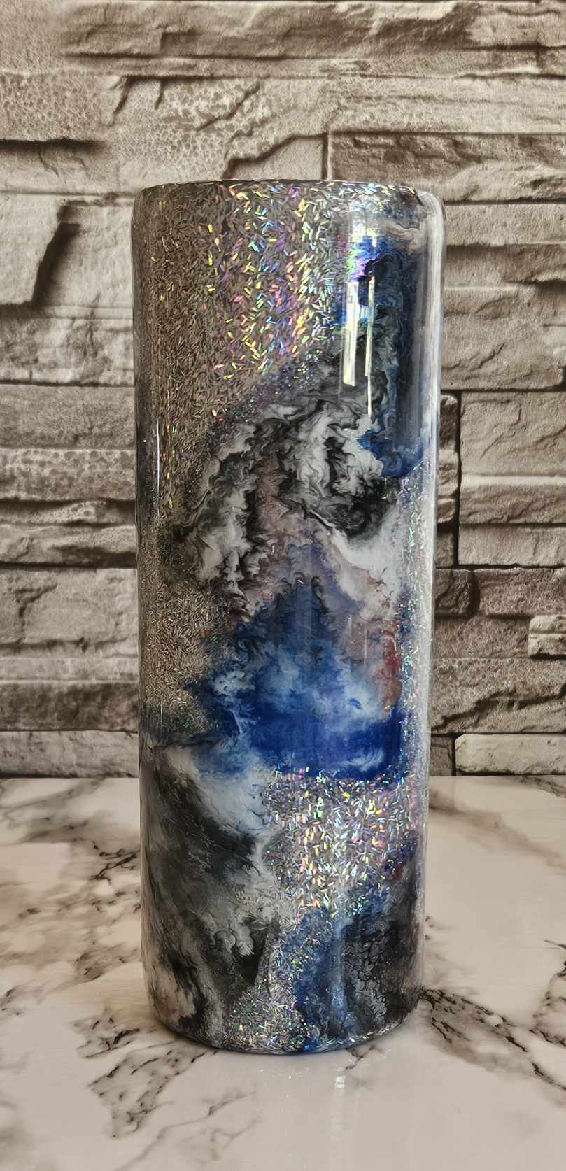 20oz Tinsel Glitter Ink Swirl Tumbler