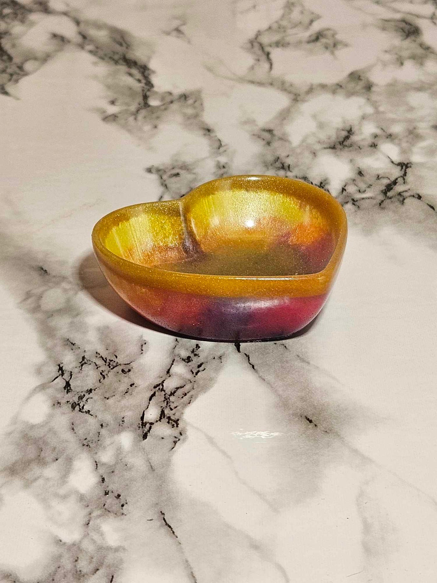 Sunset Glitter Heart Jewelry Dish, Mother's Day, Gift