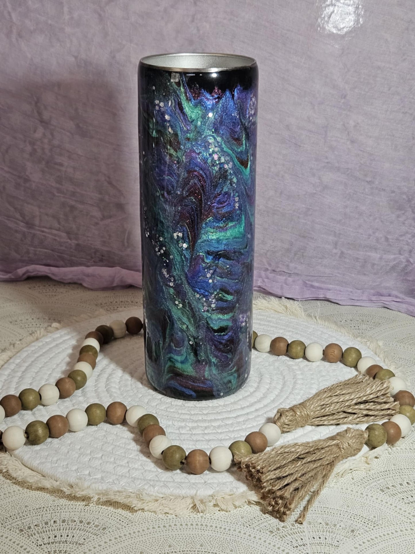 40-30oz. Blue Glitter Swirl