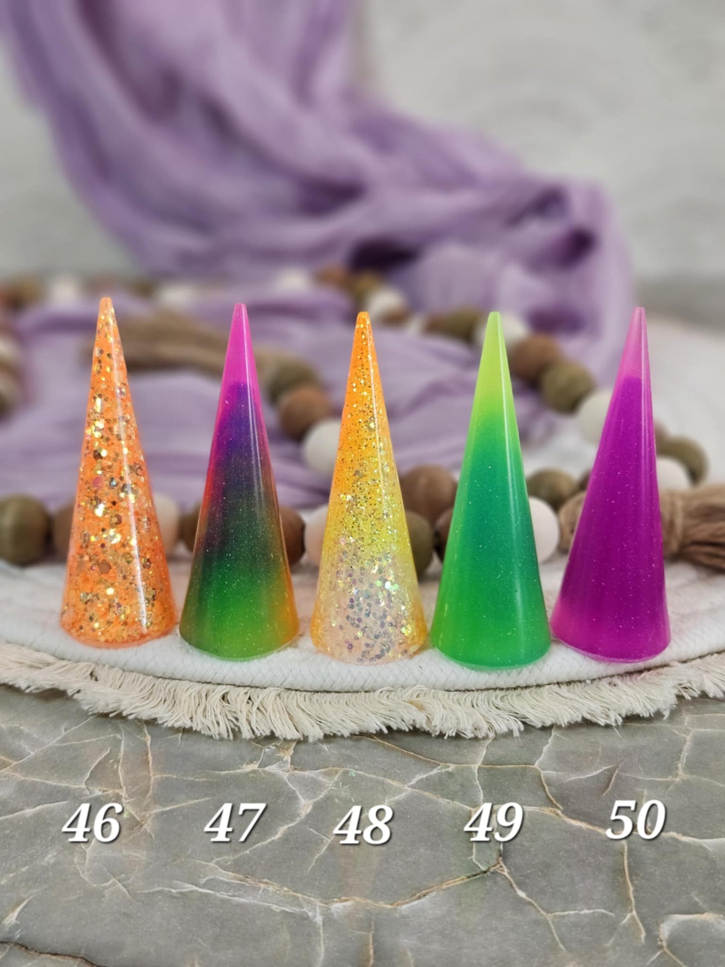 Glittering Resin Ring Cone for Elegant Jewelry Display and Home Décor, Ready to Ship