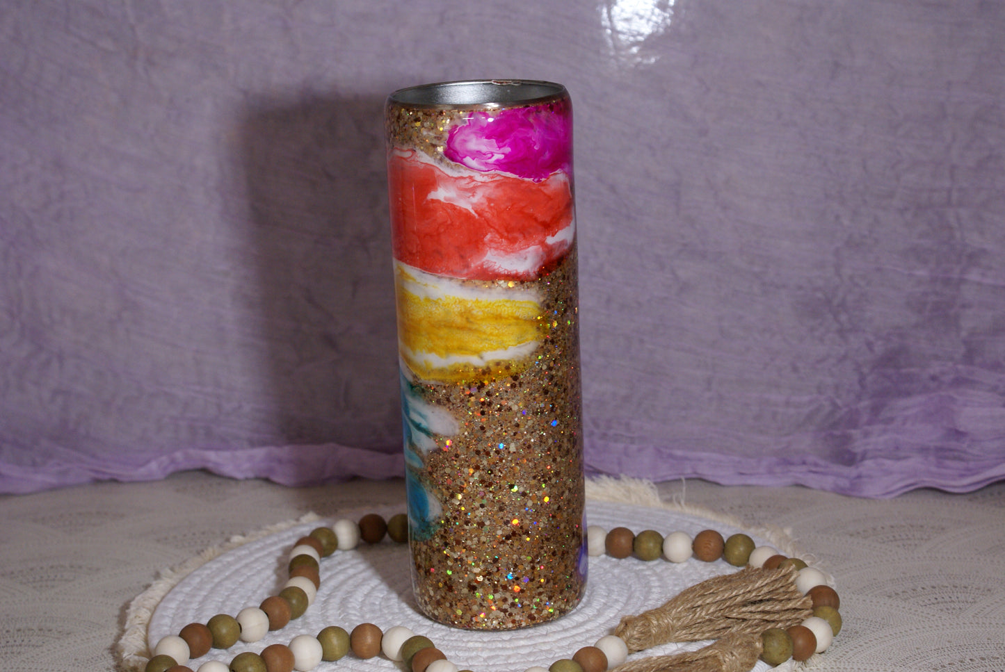 37-30oz Rainbow Ink Swirl Tumbler