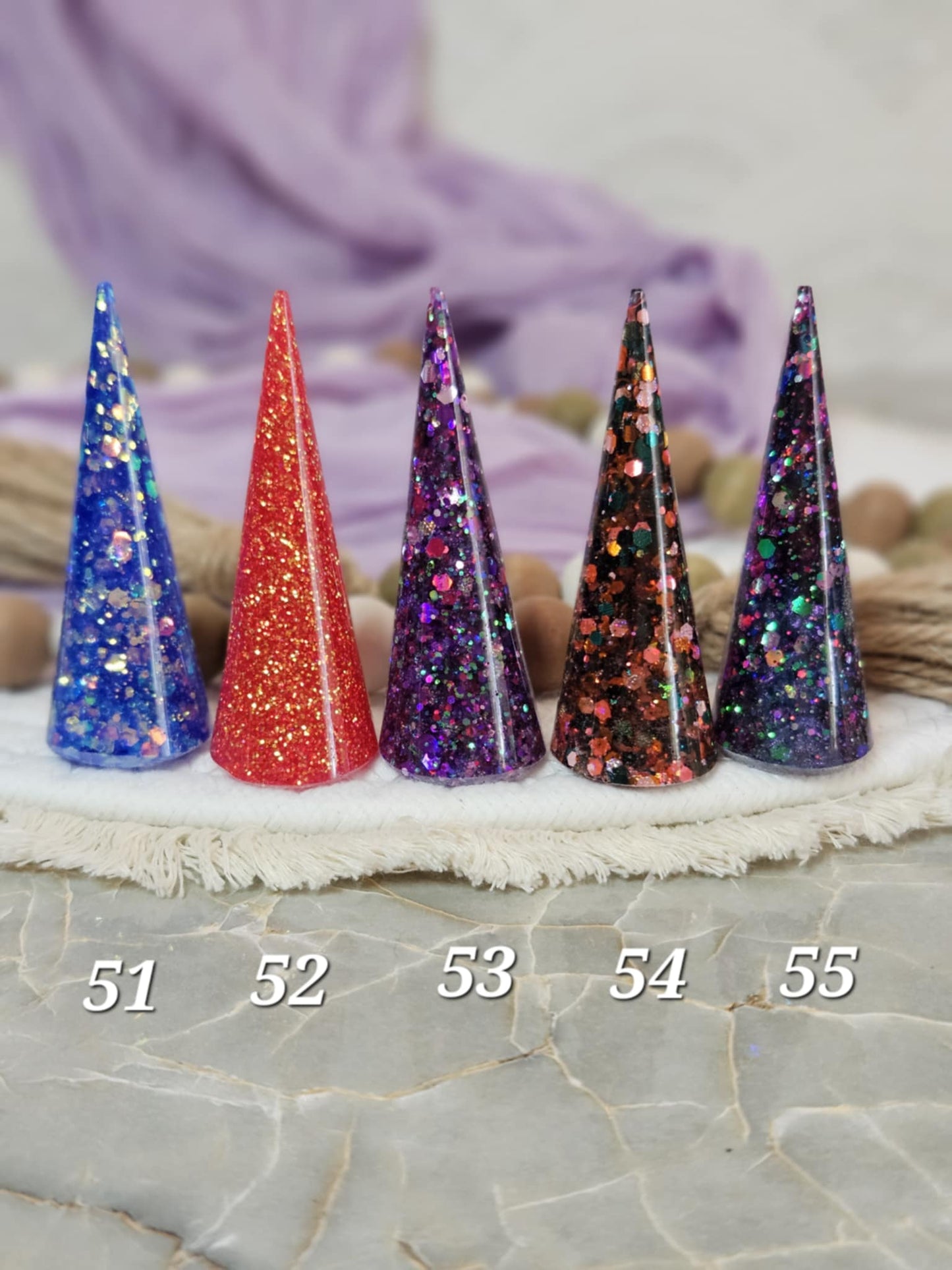 Glittering Resin Ring Cone for Elegant Jewelry Display and Home Décor, Ready to Ship