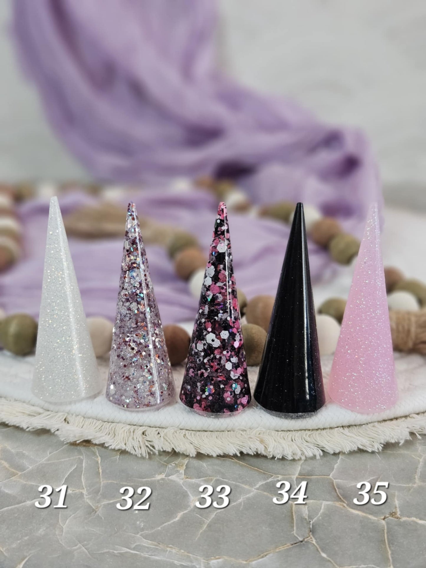 Glittering Resin Ring Cone for Elegant Jewelry Display and Home Décor, Ready to Ship