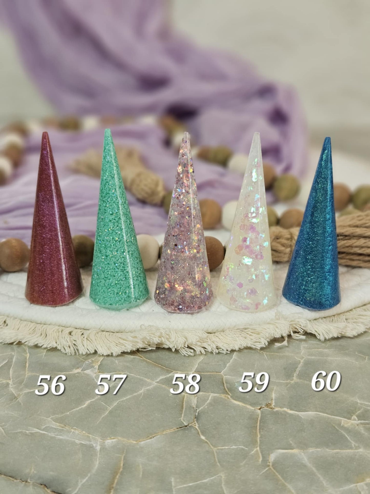 Glittering Resin Ring Cone for Elegant Jewelry Display and Home Décor, Ready to Ship