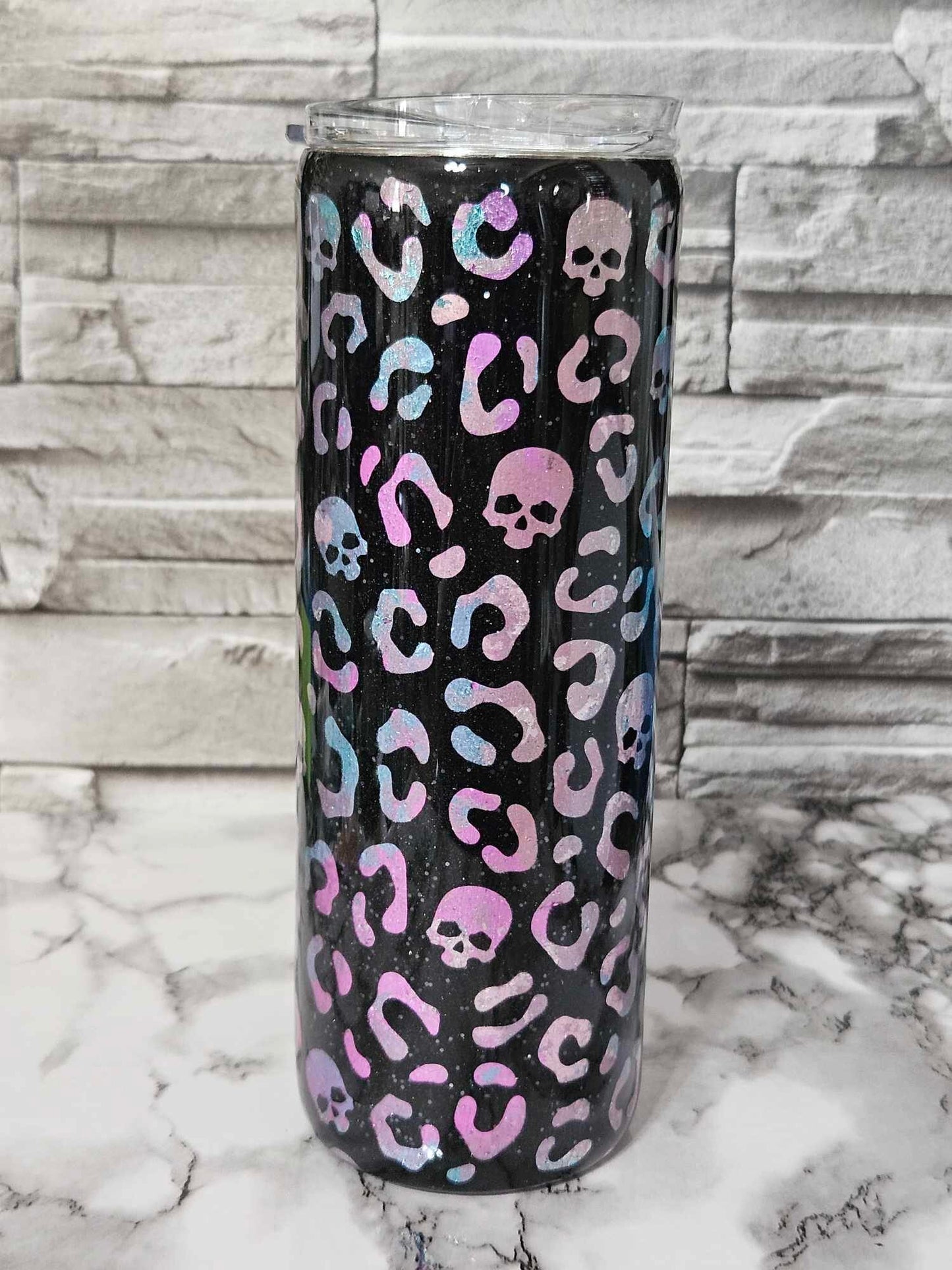 Peek-A-Boo Tumbler, Epoxy Sealed cup, Custom Travel Mug, Glow In The Dark