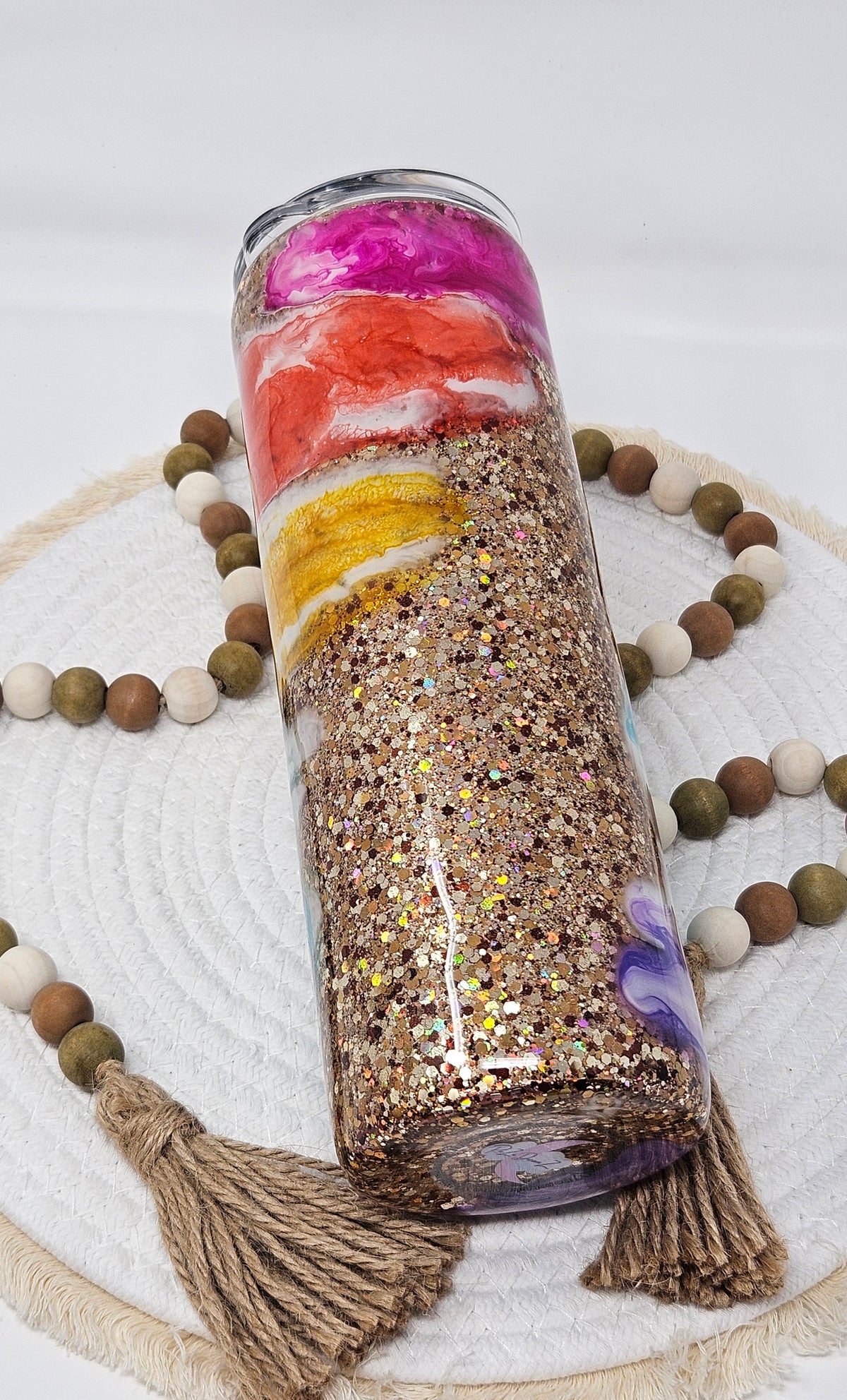 37-30oz Rainbow Ink Swirl Tumbler